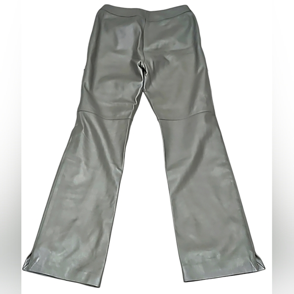 St. John Silver 100% Leather Pants Sz 4 - Picture 2 of 11